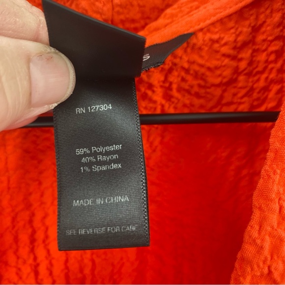 Ali Miles Cowl Neck Asymmetrical Tunic Roll Tab Sleeves Red Textured Top 1X - Picture 6 of 8